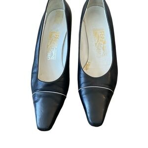 Salvador Ferragamo Black kitten heels